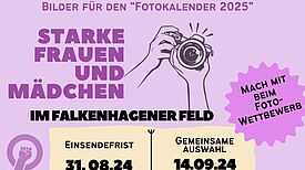 Für den Fotokalender 2025 werden Bilder von starken Frauen und Mädchen im Falkenhagener Feld gesucht. (Bild: QM Falkenhagener Feld West)
