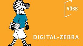 Das Maskottchen Digital-Zebra steht für das Projekt des VÖBB, das Berlinerinnen und Berlinern Unterstützung bei digitalen Fragen bietet. (Bild: Digital-Zebra)